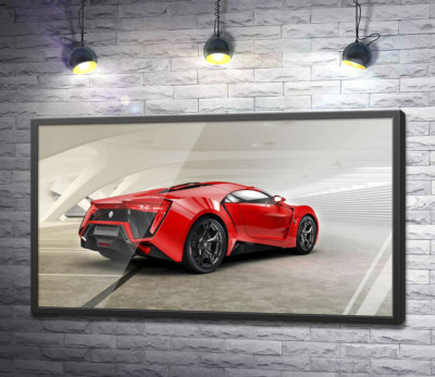 Постер "Червоний бампер автомобіля Lykan Hypersport на білому фоні"