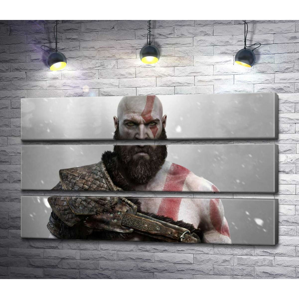 Загрозлива сила спартанця Кратоса (Kratos) - героя відеогри "Бог війни" (God of War)