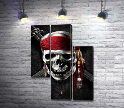 Знаменитый череп Джека Воробья (Jack Sparrow) на фильме "Пираты Карибского моря" (Pirates of the Caribbean)