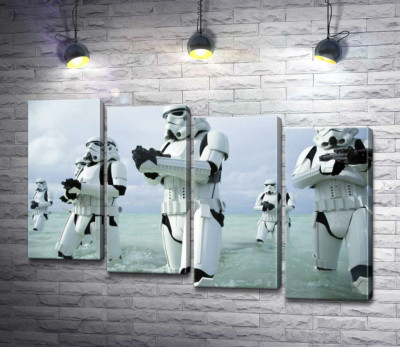 Наступ клонів зі зброєю у фільмі "Зоряні війни" (Star Wars)