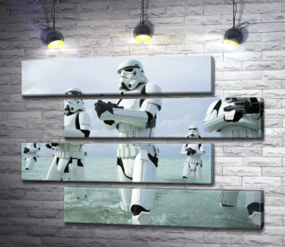 Наступ клонів зі зброєю у фільмі "Зоряні війни" (Star Wars)