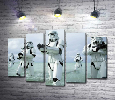 Наступ клонів зі зброєю у фільмі "Зоряні війни" (Star Wars)