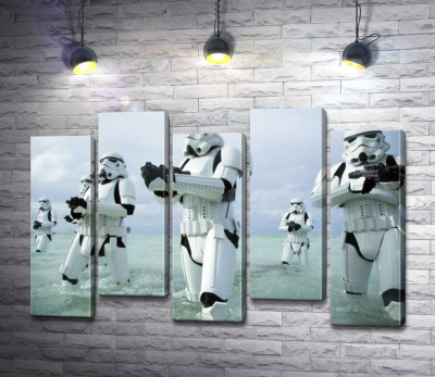 Наступ клонів зі зброєю у фільмі "Зоряні війни" (Star Wars)