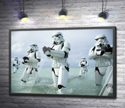 Постер "Наступление клонов с оружием в фильме "Звездные войны" (Star Wars)"