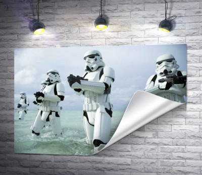 Наступ клонів зі зброєю у фільмі "Зоряні війни" (Star Wars)