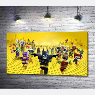 Лего Бэтмен спешит спасать мир на постере к фильму "Lego Фильм: Бэтмен" (The Lego Batman Movie)