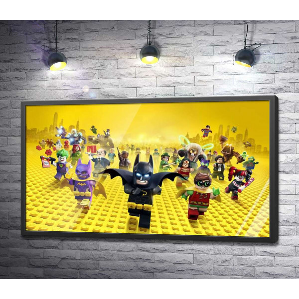 Лего Бетмен поспішає рятувати світ на постері до фільму "Lego Фільм: Бетмен" (The Lego Batman Movie)