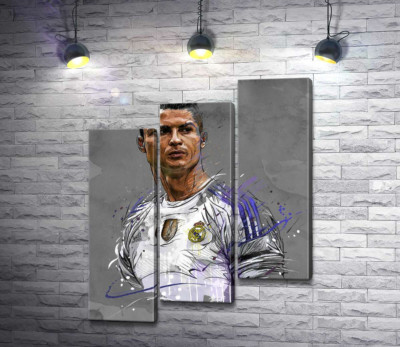 Модульна картина "Футболіст "Реал Мадриду" (Real Madrid) Кріштіану Роналду (Cristiano Ronaldo) дивиться у даль"
