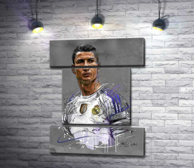 Модульна картина "Футболіст "Реал Мадриду" (Real Madrid) Кріштіану Роналду (Cristiano Ronaldo) дивиться у даль"