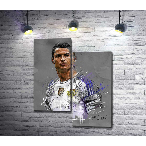 Футболист "Реал Мадрида" (Real Madrid) Криштиану Роналду (Cristiano Ronaldo) смотрит вдаль