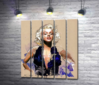 Вызывающий образ Мэрилин Монро (Marilyn Monroe) в открытом синем платье