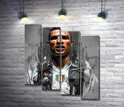 Легендарный футболист Криштиану Роналду (Cristiano Ronaldo) в азарте игры