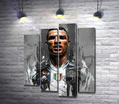 Легендарный футболист Криштиану Роналду (Cristiano Ronaldo) в азарте игры