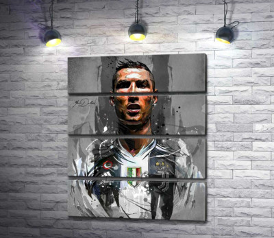 Легендарный футболист Криштиану Роналду (Cristiano Ronaldo) в азарте игры