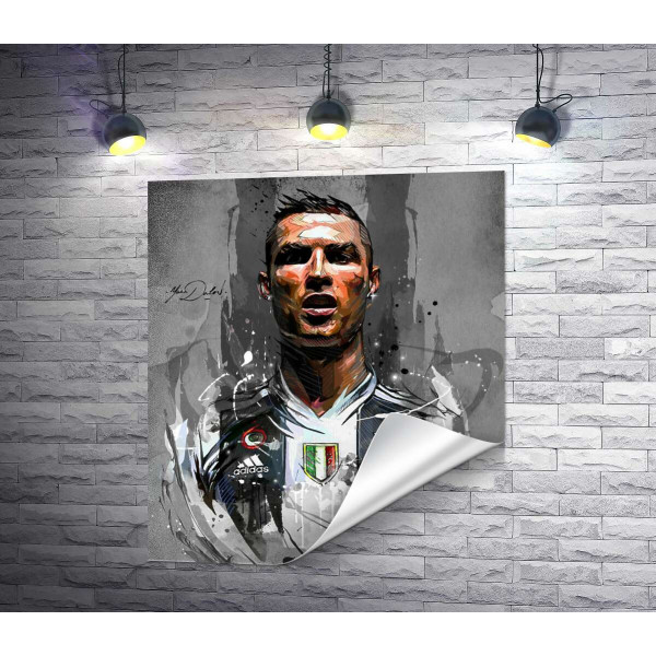 Легендарный футболист Криштиану Роналду (Cristiano Ronaldo) в азарте игры