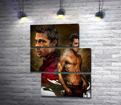 Актер Брэд Питт (Brad Pitt) в главной роли фильма "Бойцовский клуб" (Fight club)