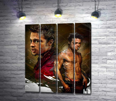 Модульна картина "Актор Бред Пітт (Brad Pitt) у головній ролі фільму "Бійцівський клуб" (Fight club)"