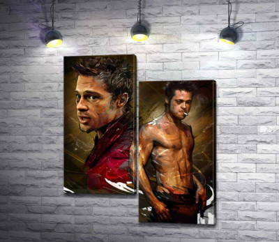 Модульна картина "Актор Бред Пітт (Brad Pitt) у головній ролі фільму "Бійцівський клуб" (Fight club)"