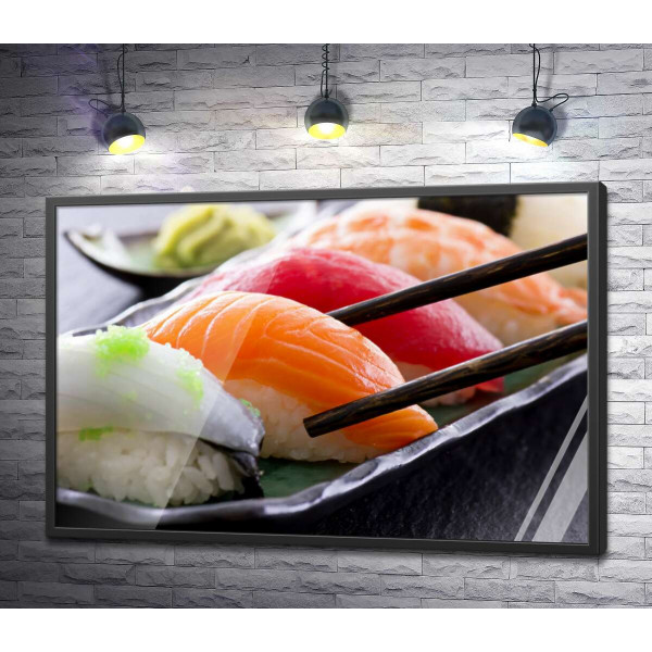 Разнообразие японских суши нигири