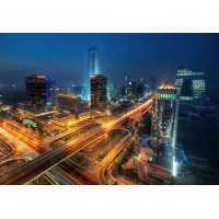 Ночной трафик на дорогах Пекина