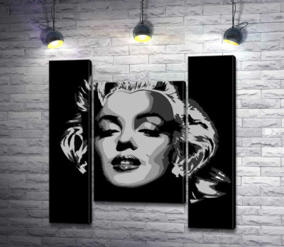 Модульная картина "Оттенки серого в портрете легендарной Мэрилин Монро (Marilyn Monroe)"