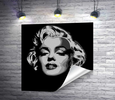 Відтінки сірого у портреті легендарної Мерілін Монро (Marilyn Monroe)