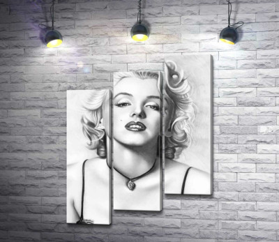 Модульна картина "Видатна актриса Мерілін Монро (Marilyn Monroe) з тендітним кулоном на шиї"