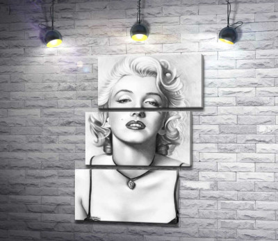 Модульна картина "Видатна актриса Мерілін Монро (Marilyn Monroe) з тендітним кулоном на шиї"