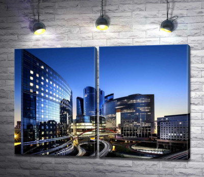 "Парижский Манхэттен" (La Défense) в вечерних сумерках