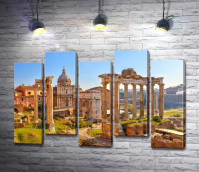 Модульная картина "Гарндиозность руин Римского форума (Forum Romanum)"