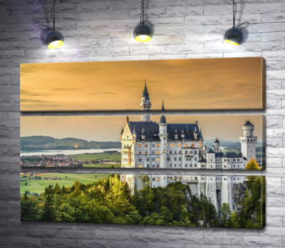 Модульна картина "Казковий краєвид на "Замок лебедя" (Neuschwanstein)"