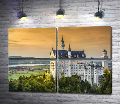 Модульна картина "Казковий краєвид на "Замок лебедя" (Neuschwanstein)"