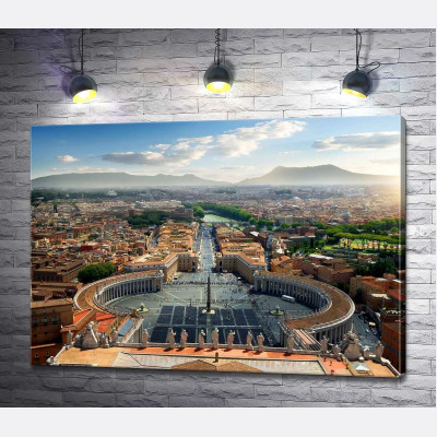 Идеальная симметрия Площади Святого Петра (Saint Peter's Square) в Ватикане