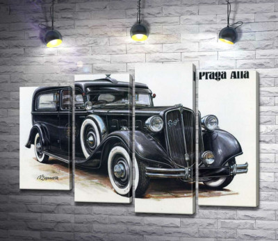 Ретро-автомобиль Praga Alfa цвета черного оникса