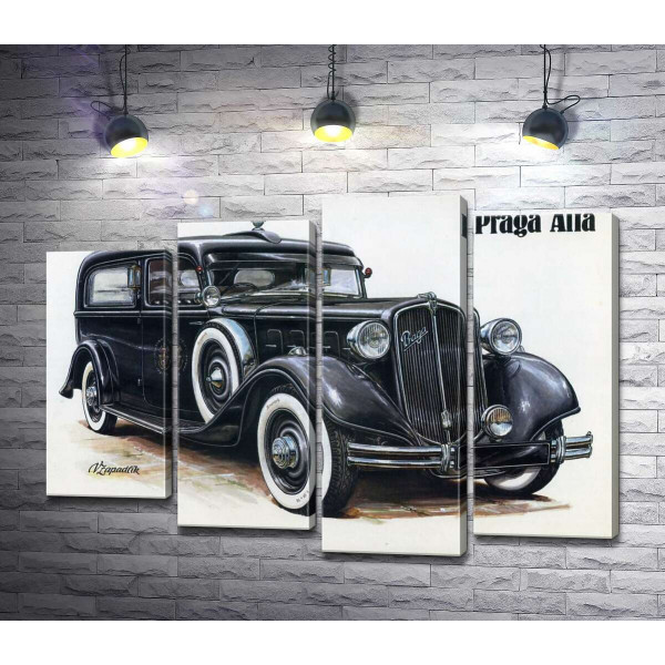 Ретро-автомобіль Praga Alfa кольору чорного оніксу