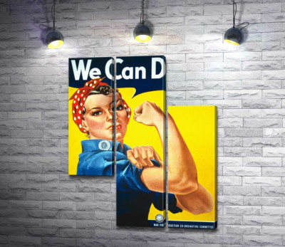 Модульная картина "Мы можем это сделать (We Can Do It) – Джей Говард Миллер (J. Howard Miller)"