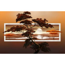 Дерево бонсай на фоні японського пейзажу