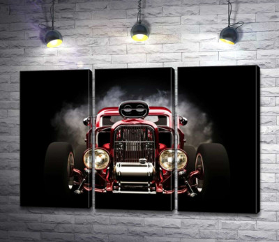 Модульная картина "Багровый бампер автомобиля Хот-род (Hot rod)"