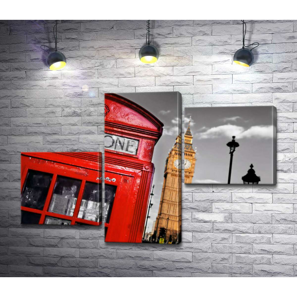 Символи Лондона: червона телефонна будка та годинникова башта Біг-Бен (Big Ben)