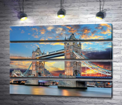 Модульна картина "Готичні башти Тауерського мосту (Tower Bridge)"