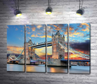 Модульна картина "Готичні башти Тауерського мосту (Tower Bridge)"