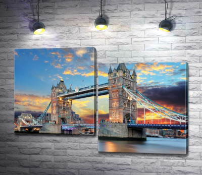 Модульная картина "Готические башни Тауэрского моста (Tower Bridge)"