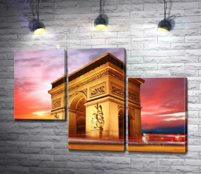 Модульна картина "Велич Тріумфальної арки (Arc de Triomphe de l'Étoile) у Парижі"