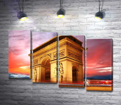 Модульная картина "Величие Триумфальной арки (Arc de Triomphe de l'Étoile) в Париже"