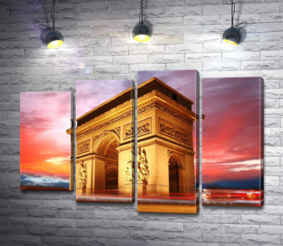 Модульна картина "Велич Тріумфальної арки (Arc de Triomphe de l'Étoile) у Парижі"