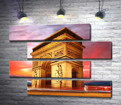 Модульная картина "Величие Триумфальной арки (Arc de Triomphe de l'Étoile) в Париже"