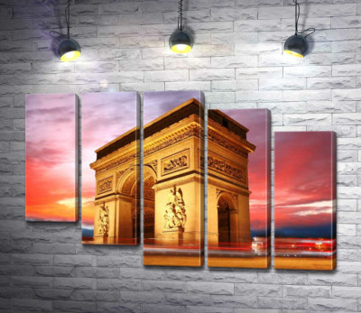 Модульная картина "Величие Триумфальной арки (Arc de Triomphe de l'Étoile) в Париже"