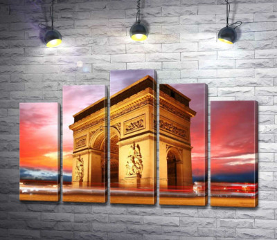 Модульная картина "Величие Триумфальной арки (Arc de Triomphe de l'Étoile) в Париже"
