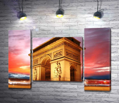 Модульная картина "Величие Триумфальной арки (Arc de Triomphe de l'Étoile) в Париже"