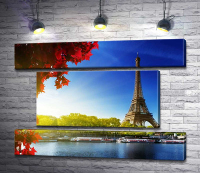 Модульна картина "Ейфелева вежа (Eiffel tower) височіє за Сеною"